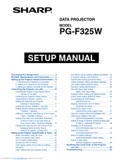 Sharp PGF325W - WXGA DLP Projector Setup Manual