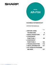 Sharp AR-FX4 Operation Manual