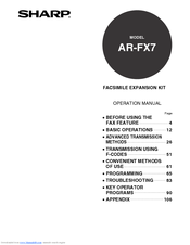 Sharp AR-FX7 Operation Manual