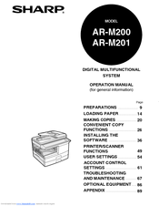 Sharp AR-M201 Operation Manual