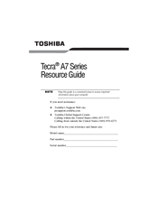 Toshiba Tecra A7-S612 Resource Manual