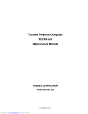 Toshiba TECRA M5 Maintenance Manual