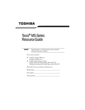 Toshiba Tecra M5-S5131 Resource Manual