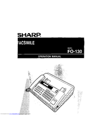 Sharp FO-130 Operation Manual