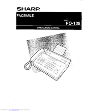 Sharp FO-135 Operation Manual