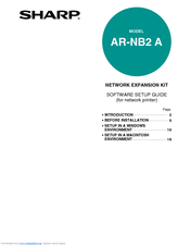 Sharp AR-NB2A Setup Manual