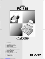 Sharp FO-785 Operation Manual