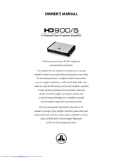 JL Audio HD900/5 Owner's Manual