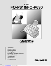 Sharp FO-P610 Operation Manual