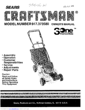CRAFTSMAN 3One 917.373580 Owner's Manual