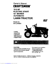 CRAFTSMAN EZ3 917.270921 Owner's Manual