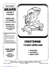 CRAFTSMAN 113.235221 Owner's Manual