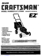 CRAFTSMAN EZ3 917.376880 Owner's Manual
