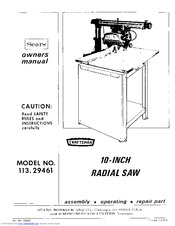 Craftsman 113.29461 Owner's Manual