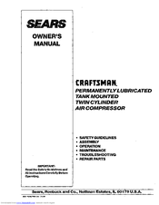 Craftsman Air compressor Owner's Manual