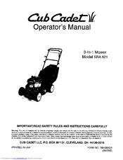 Cub Cadet SRA 621 Operator's Manual