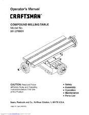 Craftsman 351.275931 Operator's Manual