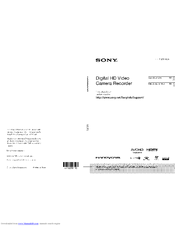 SONY Handycam HDR-CX280V Operating Manual