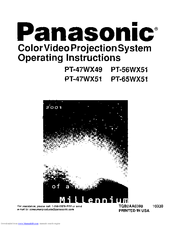 PANASONIC PT-47WX49 Operating Instructions Manual