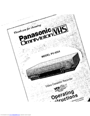 PANASONIC Omnivision VHS PV-4564 Operating Instructions Manual