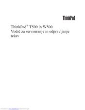 Lenovo ThinkPad T500 W500 Troubleshooting Manual