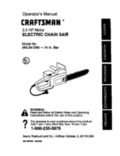 CRAFTSMAN 358.341240 Operator's Manual