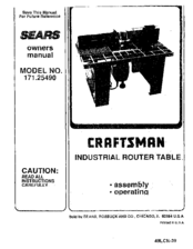 CRAFTSMAN 171.25490 Owner's Manual
