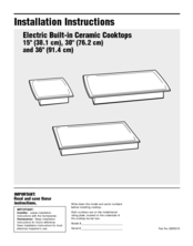 KitchenAid KECC502GWH3 Installation Instructions Manual
