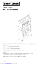 Craftsman BALL BEARING SERIES Operator's Manual