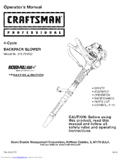 CRAFTSMAN INCREDI.PULL 316.794802 Operator's Manual