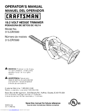 CRAFTSMAN 315.CR2600 Operator's Manual