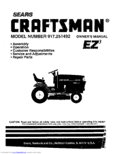 CRAFTSMAN EZ3 917.251492 Owner's Manual