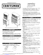Craftsman HEAVY DUTY TOOL CHESTS Operator's Manual