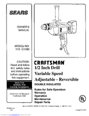 CRAFTSMAN 315.101280 Owner's Manual