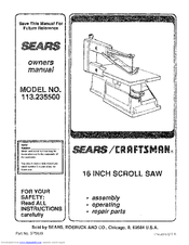 CRAFTSMAN 113.235500 Owner's Manual