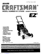 CRAFTSMAN EZ3 917.376290 Owner's Manual