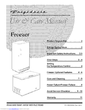 Frigidaire FFU2067FW3 Use & Care Manual