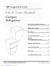Frigidaire FRT053DS Use & Care Manual