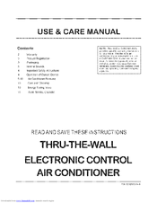 Frigidaire FAH14ES2TA11 Use & Care Manual
