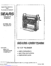 Craftsman 351.233731 Owner's Manual