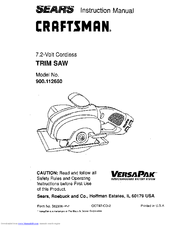 CRAFTSMAN 900.112650 Instruction Manual