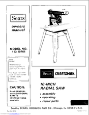 CRAFTSMAN 113.19761 Owner's Manual