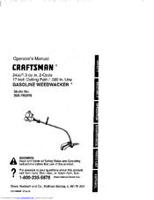 CRAFTSMAN WEEDWACKER 358.795310 Operator's Manual