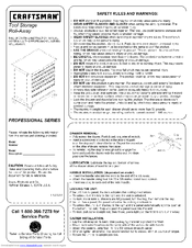 Craftsman Tool Storage Roll-Away Operating Instructions