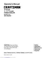 Craftsman 351.184310 Operator's Manual