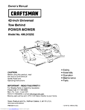 CRAFTSMAN 486.243292 Owner's Manual