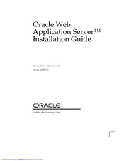 Oracle Oracle Web Application Server Installation Manual