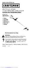 CRAFTSMAN WEEDWACKER 358.791570 Instruction Manual