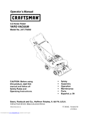 CRAFTSMAN 247-770550 Operator's Manual