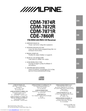 Alpine CDM-7871R Owner's Manual